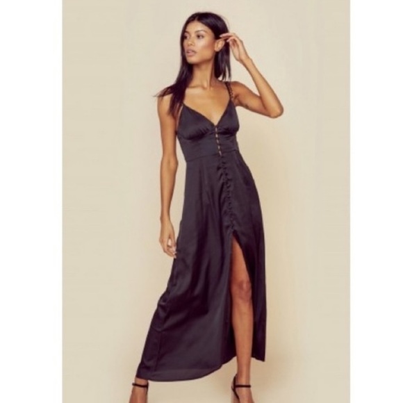 For love and lemons Isabella black slip dress S - Picture 4 of 9